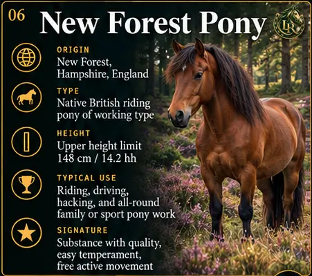 New Forest Pony grazing in the New Forest, a versatile native breed popular with families