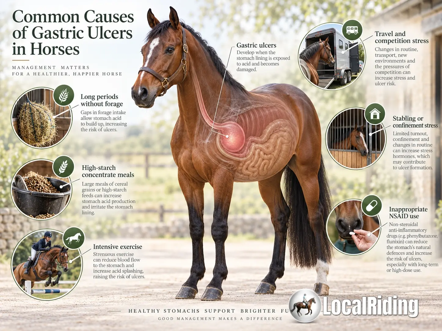 Illustrated guide to common equine gastric-ulcer risk factors